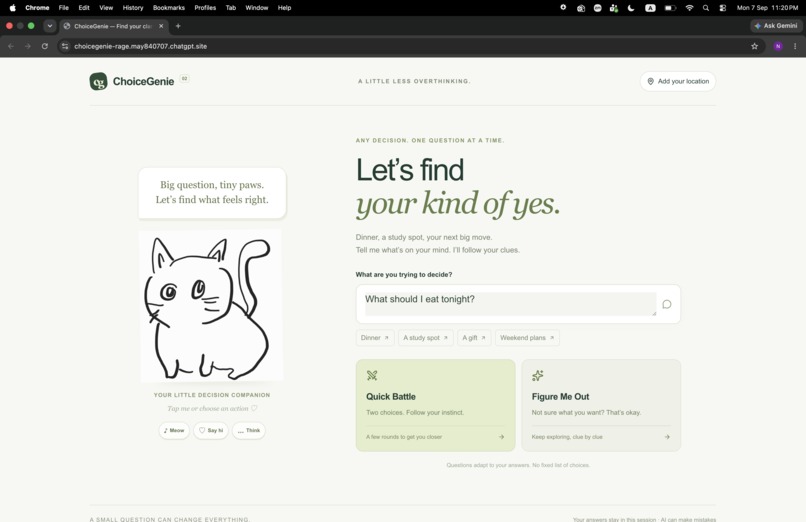 ChoiceGenie – screenshot 1
