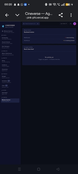 CineVerse - Agentic Cinema Production OS – screenshot 1