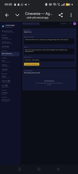 CineVerse - Agentic Cinema Production OS – screenshot 3