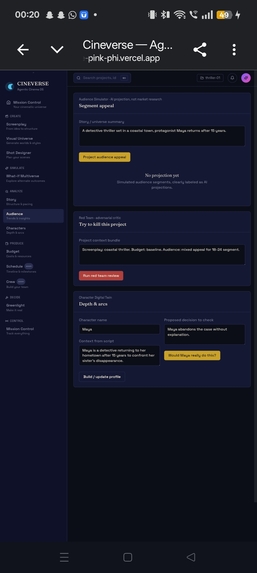 CineVerse - Agentic Cinema Production OS – screenshot 4