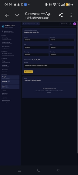 CineVerse - Agentic Cinema Production OS – screenshot 5