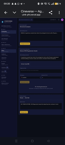 CineVerse - Agentic Cinema Production OS – screenshot 7