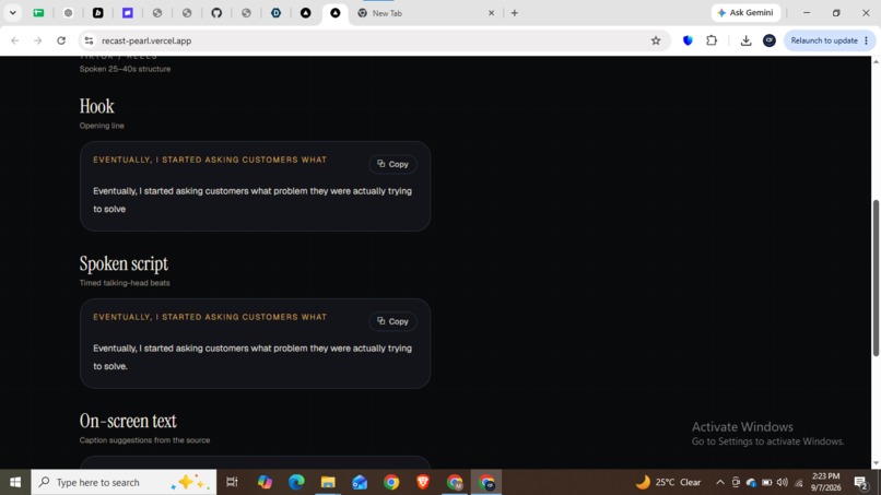 RECAST – screenshot 3