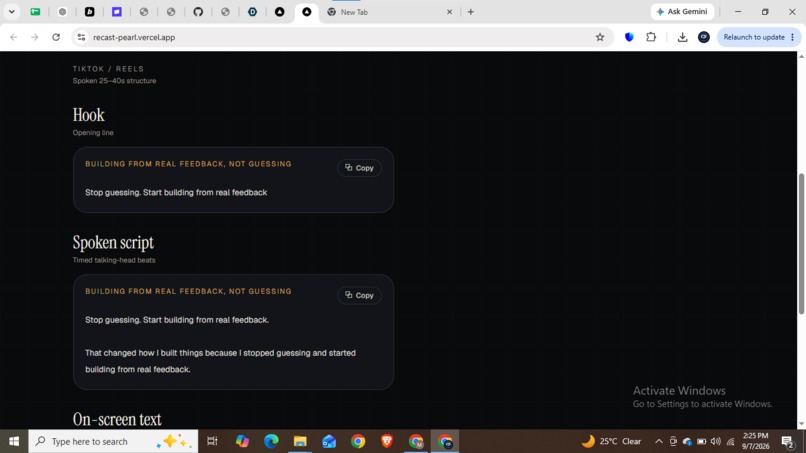 RECAST – screenshot 4