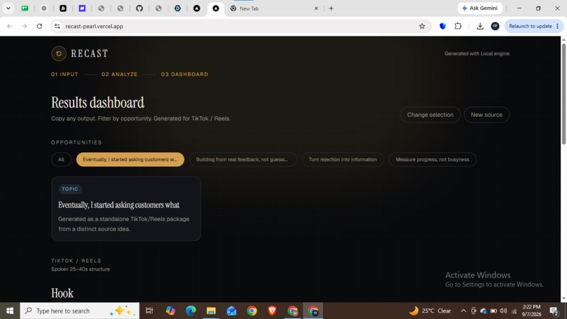 RECAST – screenshot 5