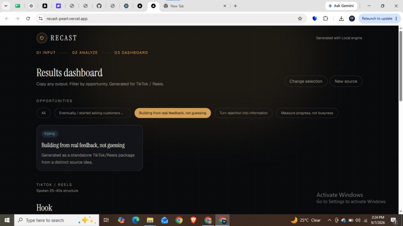RECAST – screenshot 6