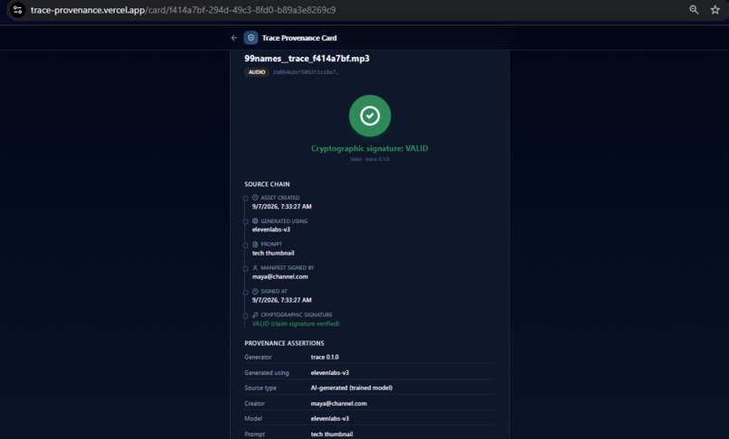 Trace — The Provenance-First AI Content Engine – screenshot 4