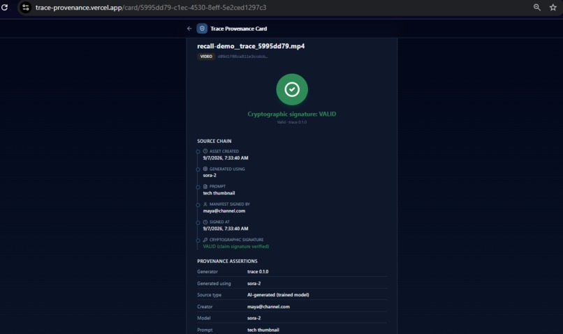 Trace — The Provenance-First AI Content Engine – screenshot 5