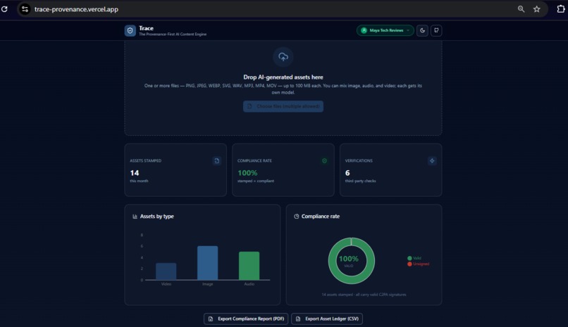 Trace — The Provenance-First AI Content Engine – screenshot 2