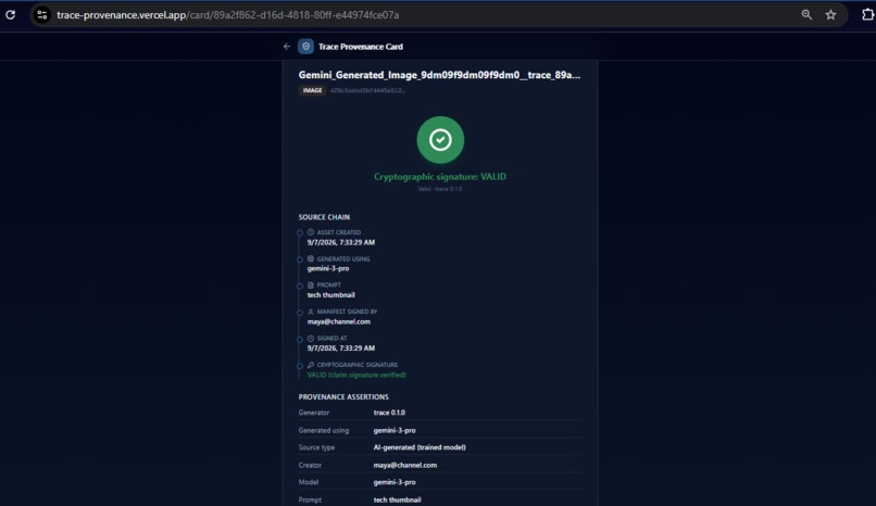 Trace — The Provenance-First AI Content Engine – screenshot 3