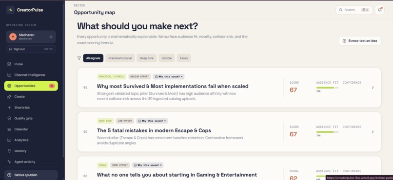 CreatorPulse: Autonomous AI Growth Loop for Creators – screenshot 3