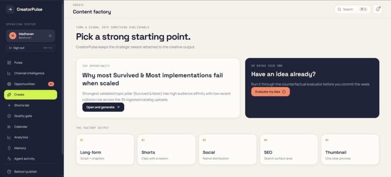 CreatorPulse: Autonomous AI Growth Loop for Creators – screenshot 3