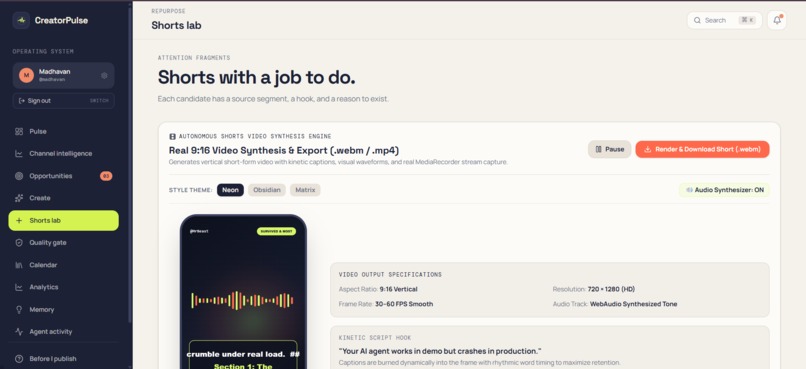 CreatorPulse: Autonomous AI Growth Loop for Creators – screenshot 4