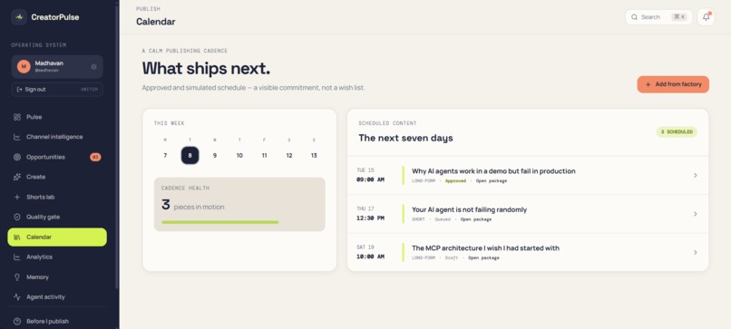 CreatorPulse: Autonomous AI Growth Loop for Creators – screenshot 5