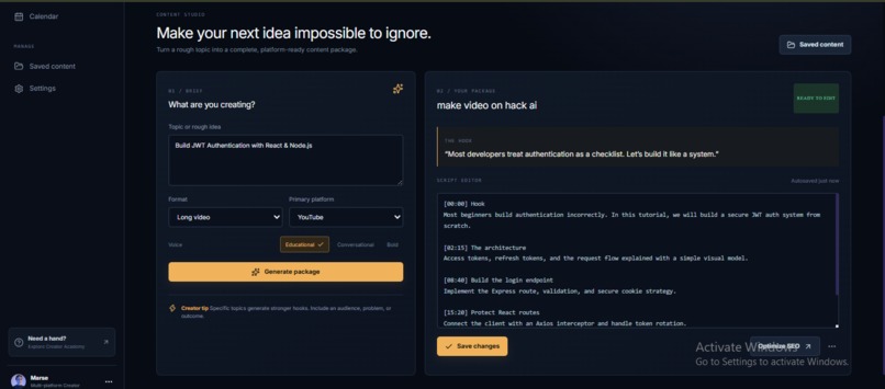 creatorcommand – screenshot 1