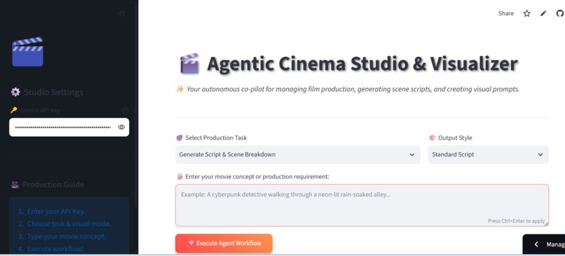 Agentic Cinema Studio – screenshot 1
