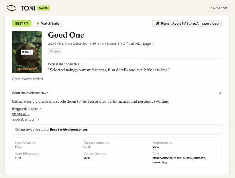 TONI - Tonight's Options, Narrowed Intelligently – screenshot 2
