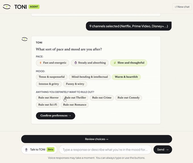 TONI - Tonight's Options, Narrowed Intelligently – screenshot 3