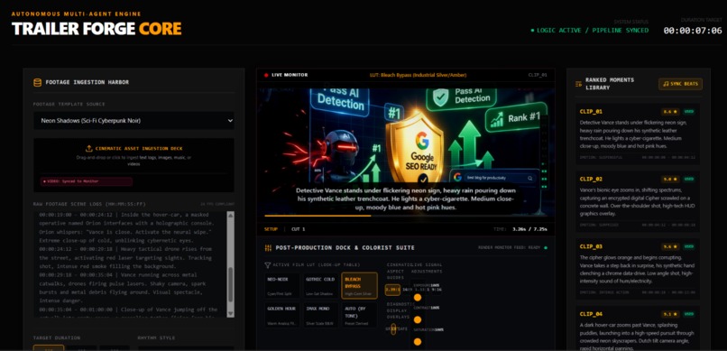 Trailer Forge: Autonomous AI Film Editor – screenshot 5
