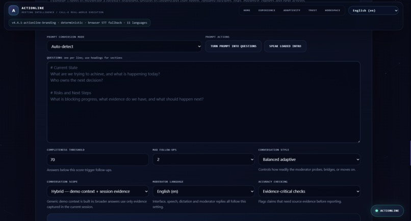 ActionLine - Meeting-to-Action Agent – screenshot 1