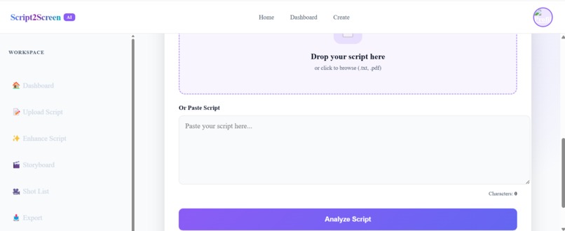 Script2Screen AI – screenshot 2