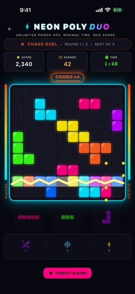 Neon Poly Duo: Block Battles – screenshot 2