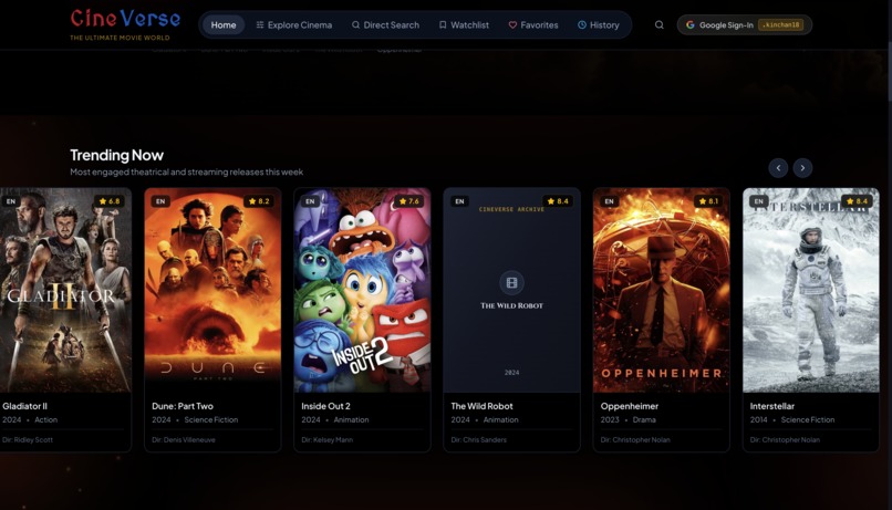 CineVerse – screenshot 2