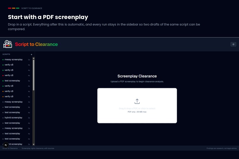 Script to Clearance – screenshot 2