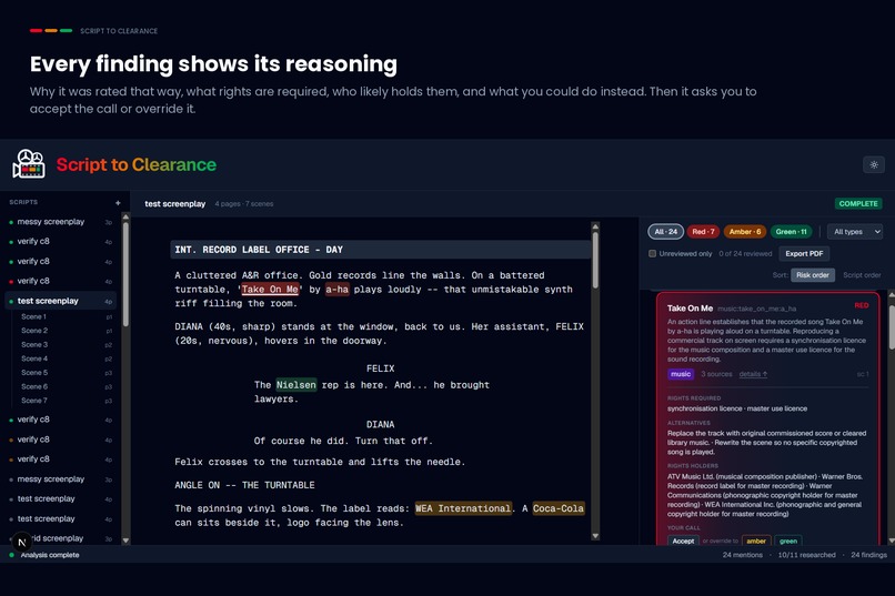 Script to Clearance – screenshot 6