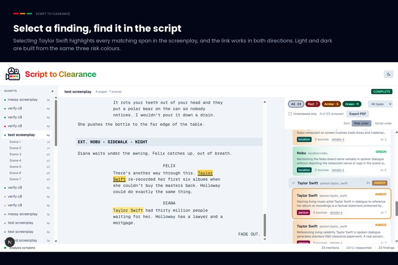 Script to Clearance – screenshot 10