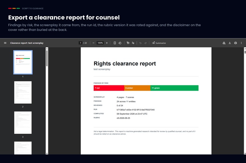 Script to Clearance – screenshot 14