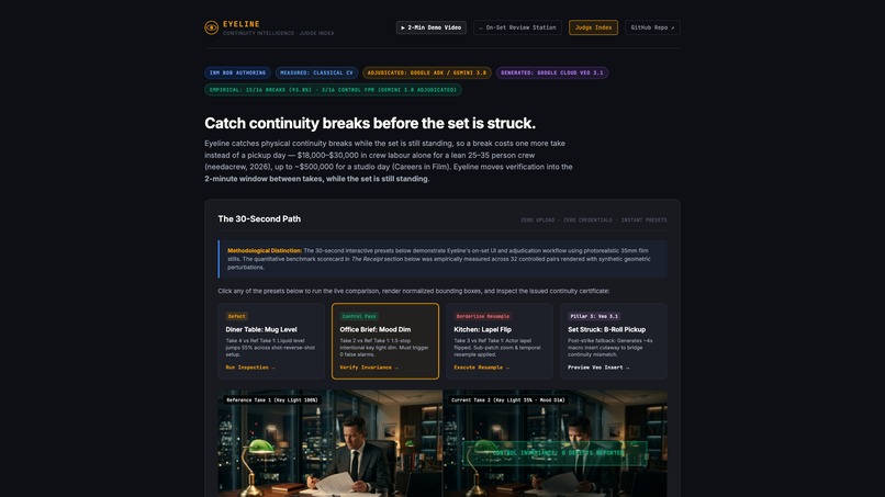 Eyeline — Autonomous On-Set Continuity Copilot – screenshot 3