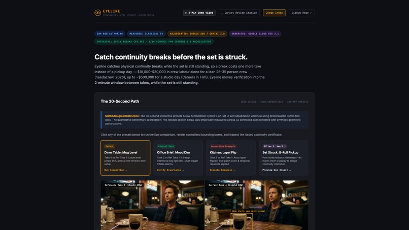 Eyeline — Autonomous On-Set Continuity Copilot – screenshot 6