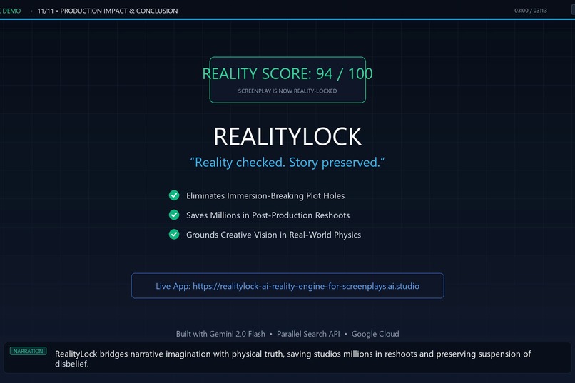 REALITYLOCK - AI Reality Engine for Screenplays – screenshot 1
