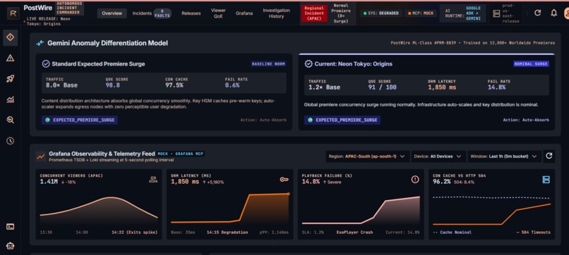 PostWire — Autonomous Streaming Incident Commander – screenshot 1