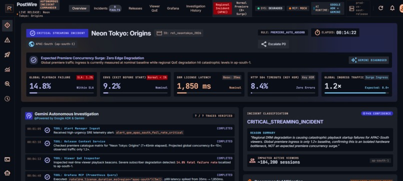 PostWire — Autonomous Streaming Incident Commander – screenshot 3
