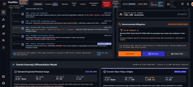 PostWire — Autonomous Streaming Incident Commander – screenshot 4