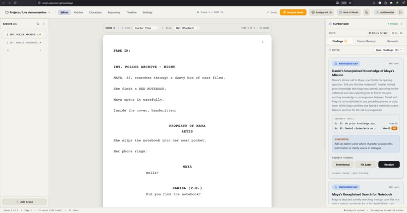 Script Supervisor – screenshot 1