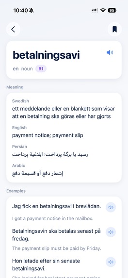 Lyska – Swedish Dictionary & Language Companion – screenshot 3