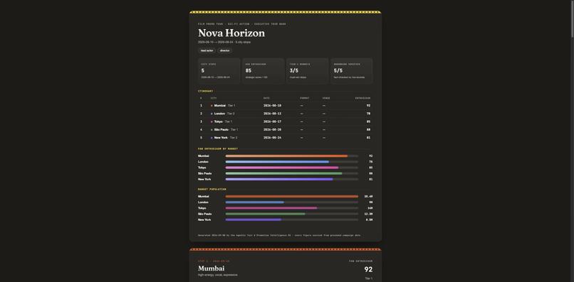 Tour Intelligence — Agentic Tour & Promo Intelligence OS – screenshot 5