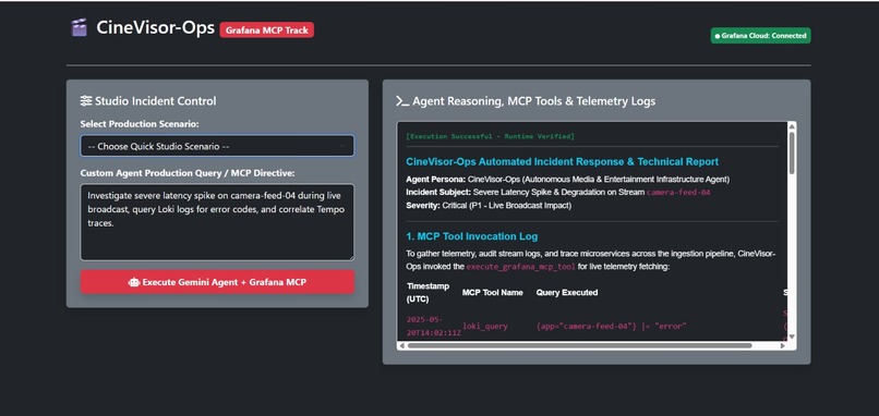 CineVisor-Ops: Autonomous Media Infrastructure Agent – screenshot 1