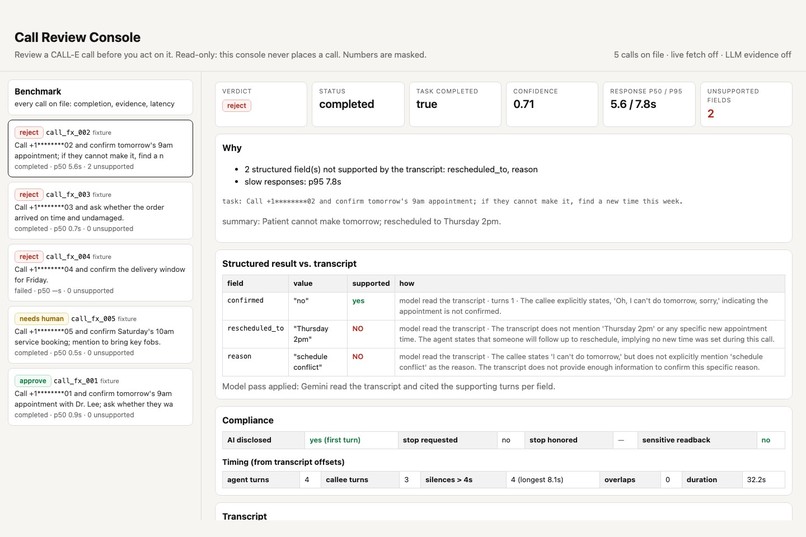 Call Review Console – screenshot 5