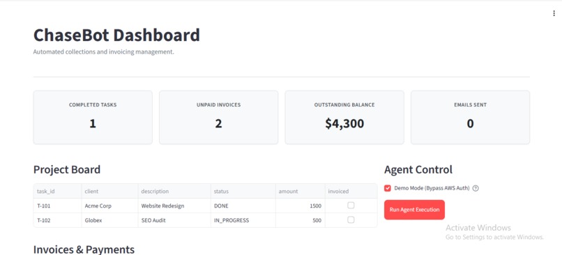 ChaseBot: The Zero-Friction Freelance Agent – screenshot 1