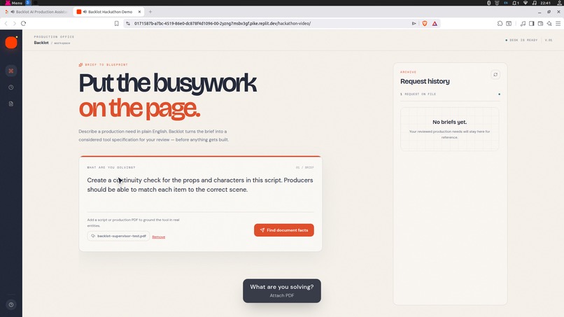 Backlot — AI Production Assistant – screenshot 1