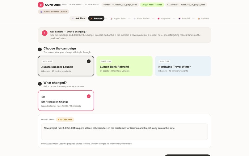 Conform – screenshot 1