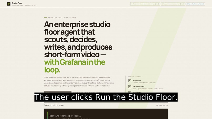 Studio Floor — Autonomous Content Studio – screenshot 1