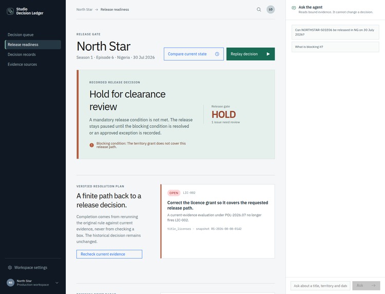 Studio Decision Ledger. – screenshot 1