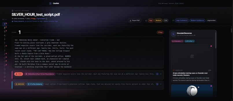 CineRisk , Pre-Release Content Risk Audit – screenshot 6