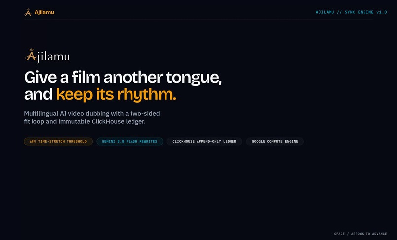 Ajilamu: Agentic Precision Dubbing & Ledger – screenshot 1