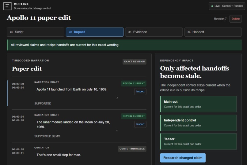 CUTLINE: Evidence-Aware Documentary Review – screenshot 2